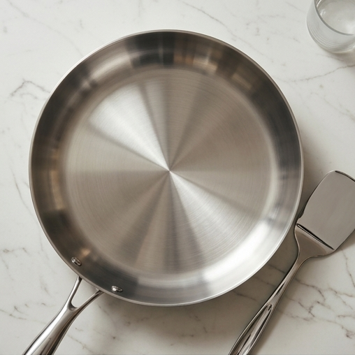 Premium Uncoated Stainless Steel Frying Pan