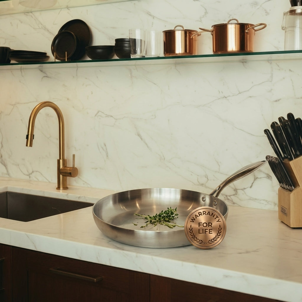 Premium Uncoated Stainless Steel Frying Pan