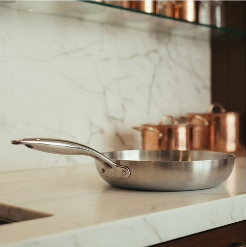 Premium Uncoated Stainless Steel Frying Pan