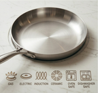 Premium Uncoated Stainless Steel Frying Pan