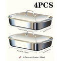 Stainless Steel Baking Pan Set with Lids - 4 Piece
