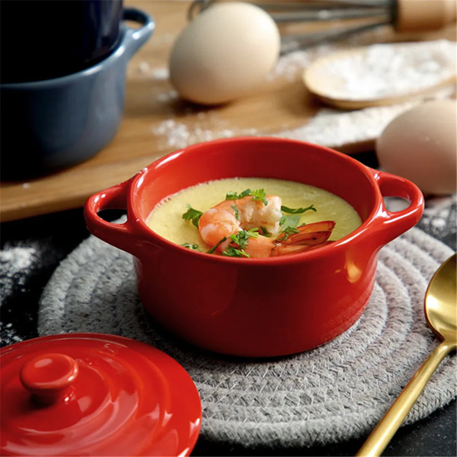 Mini Ceramic Oven-Safe Bowl with Handles