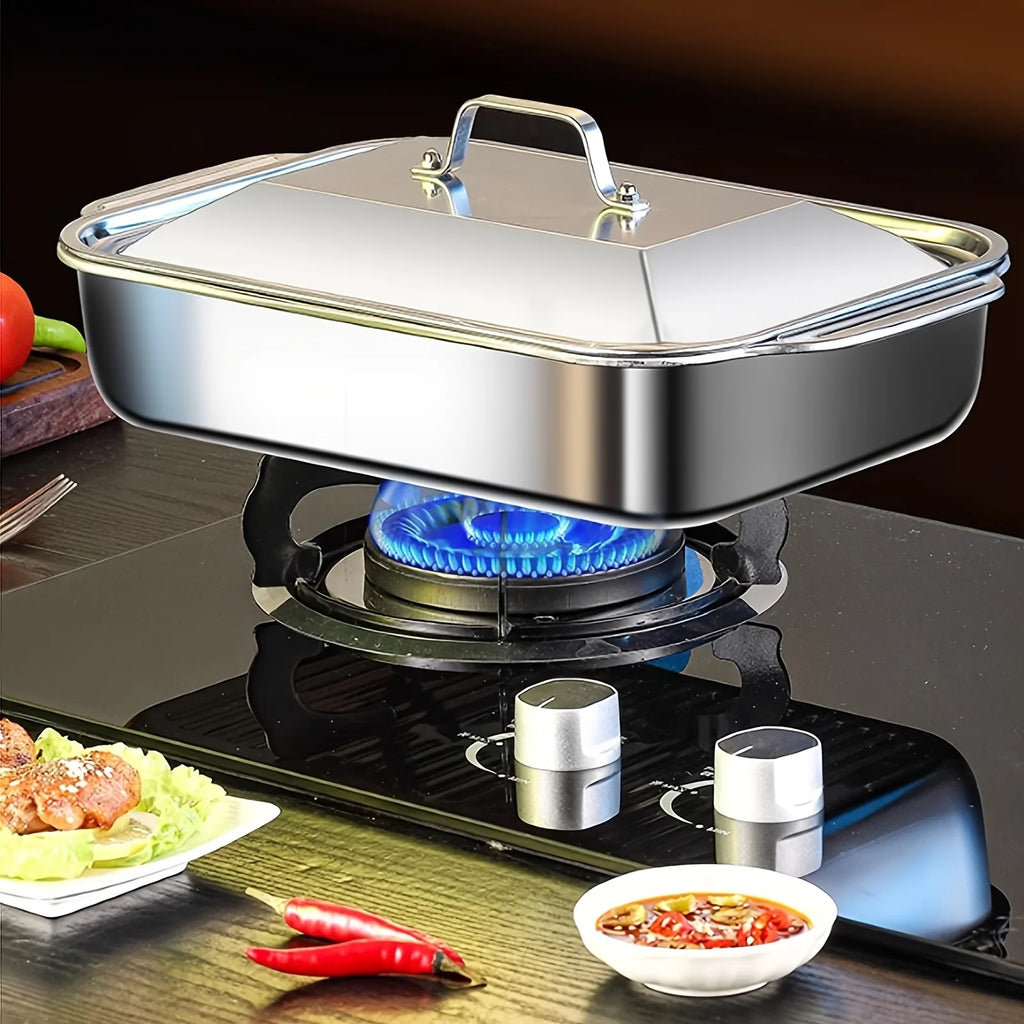 Stainless Steel Baking Pan Set with Lids - 4 Piece