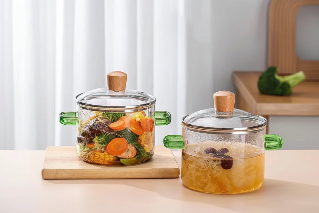 Glass Soup Pot with Double Handles