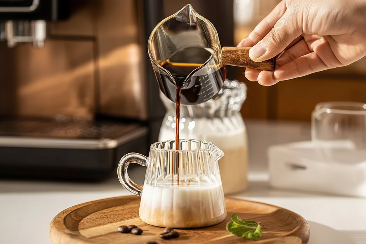Glass Measuring Cup with Wood Handle