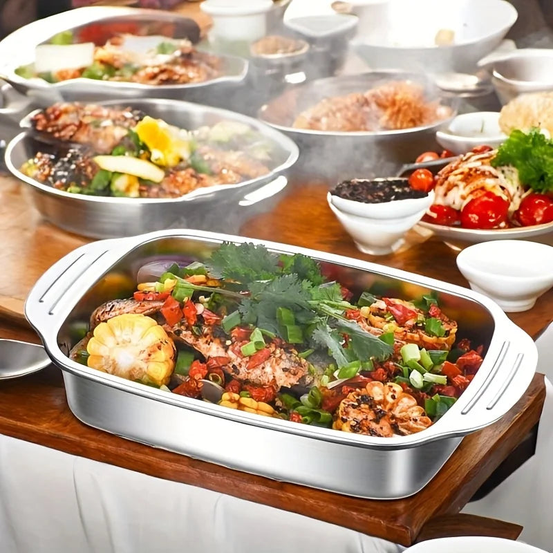 Stainless Steel Baking Pan Set with Lids - 4 Piece