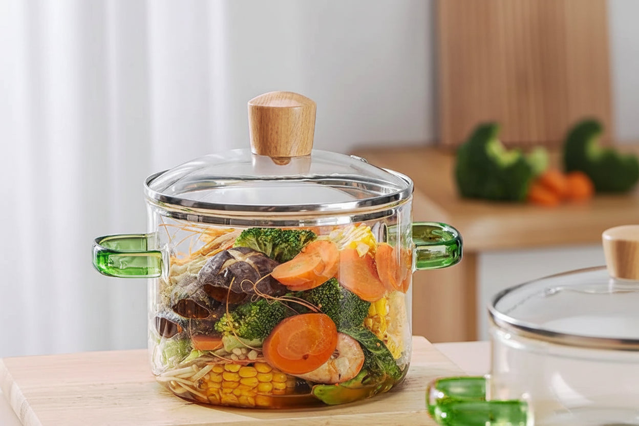 Glass Soup Pot with Double Handles