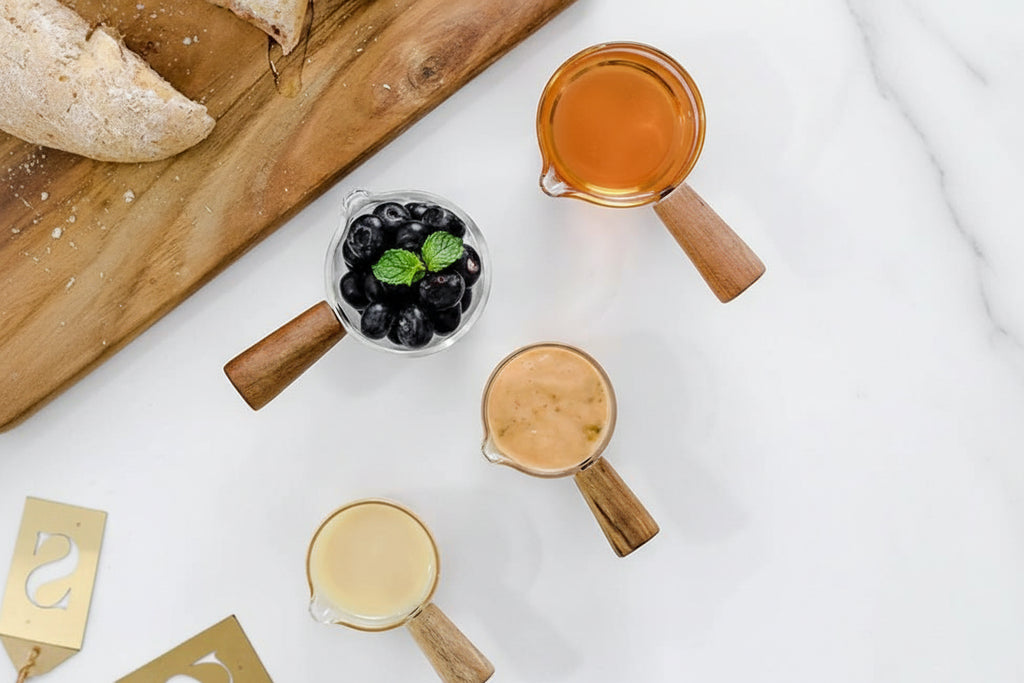 Glass Measuring Cup with Wood Handle