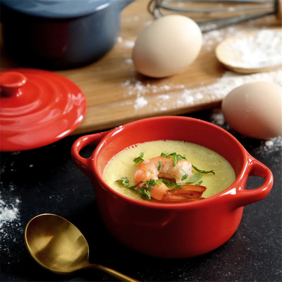 Mini Ceramic Oven-Safe Bowl with Handles