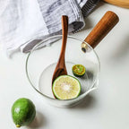 Glass Milk Pot with Wood Handle