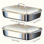 Stainless Steel Baking Pan Set with Lids - 4 Piece