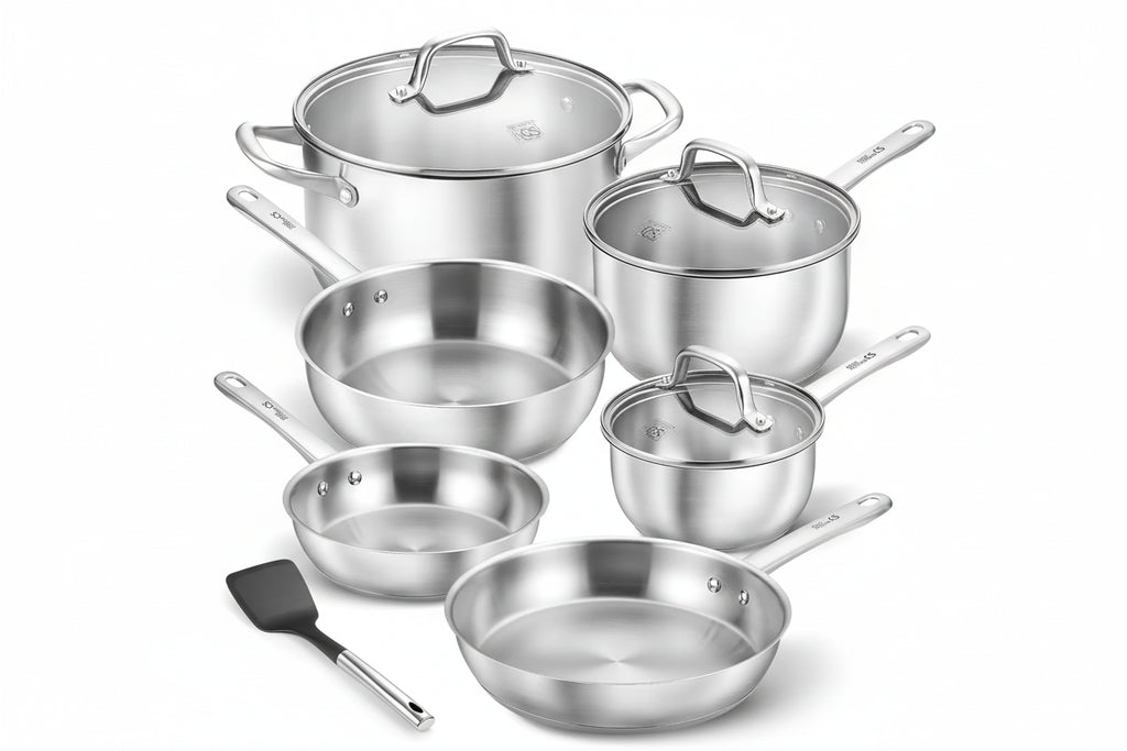 10-Piece Stainless Steel Cookware Set