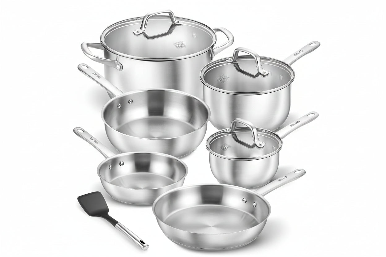 10-Piece Stainless Steel Cookware Set