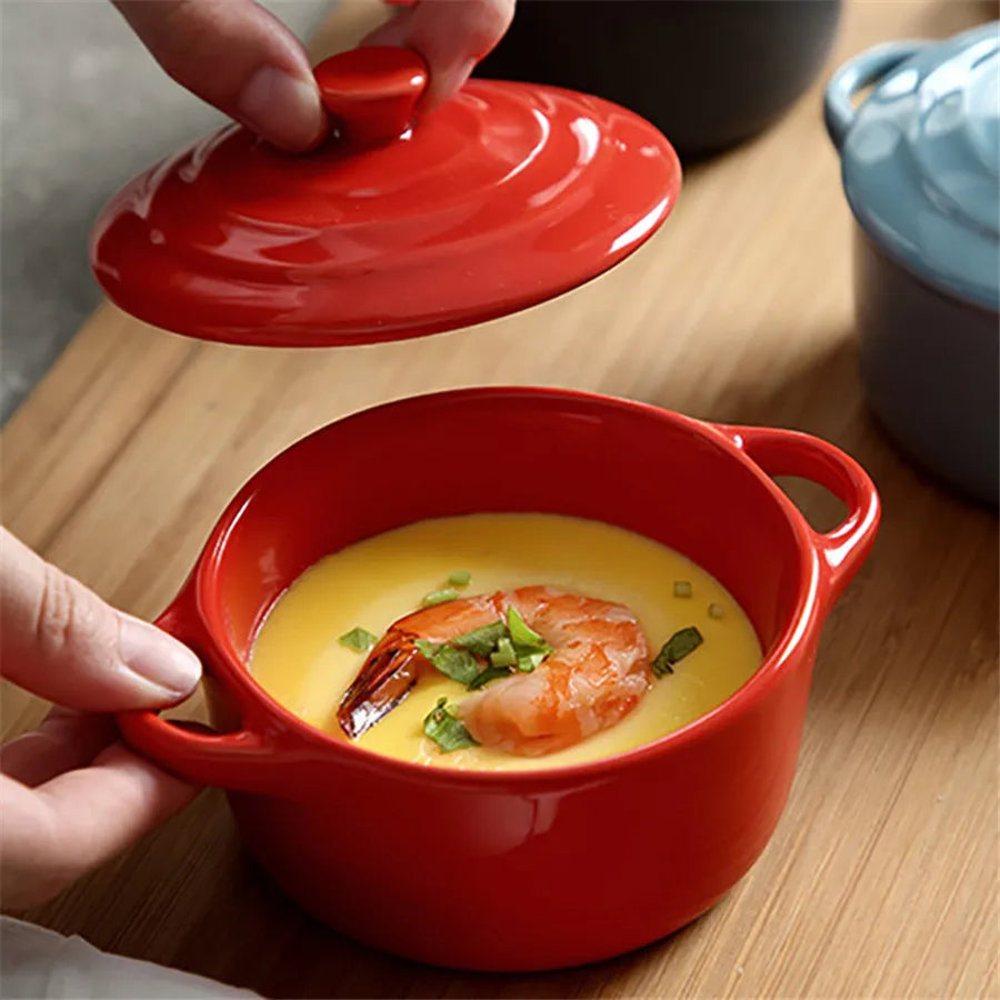 Mini Ceramic Oven-Safe Bowl with Handles