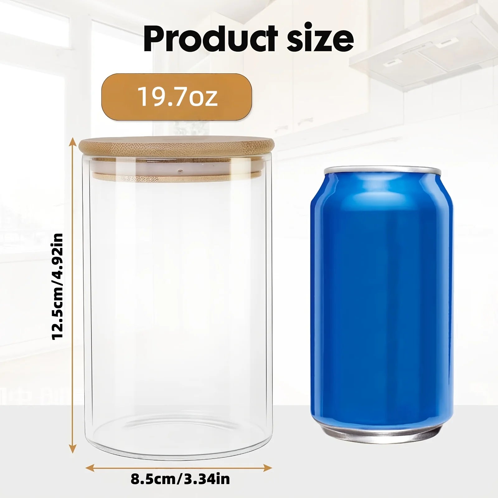 Glass Storage Jars with Bamboo Lids Set