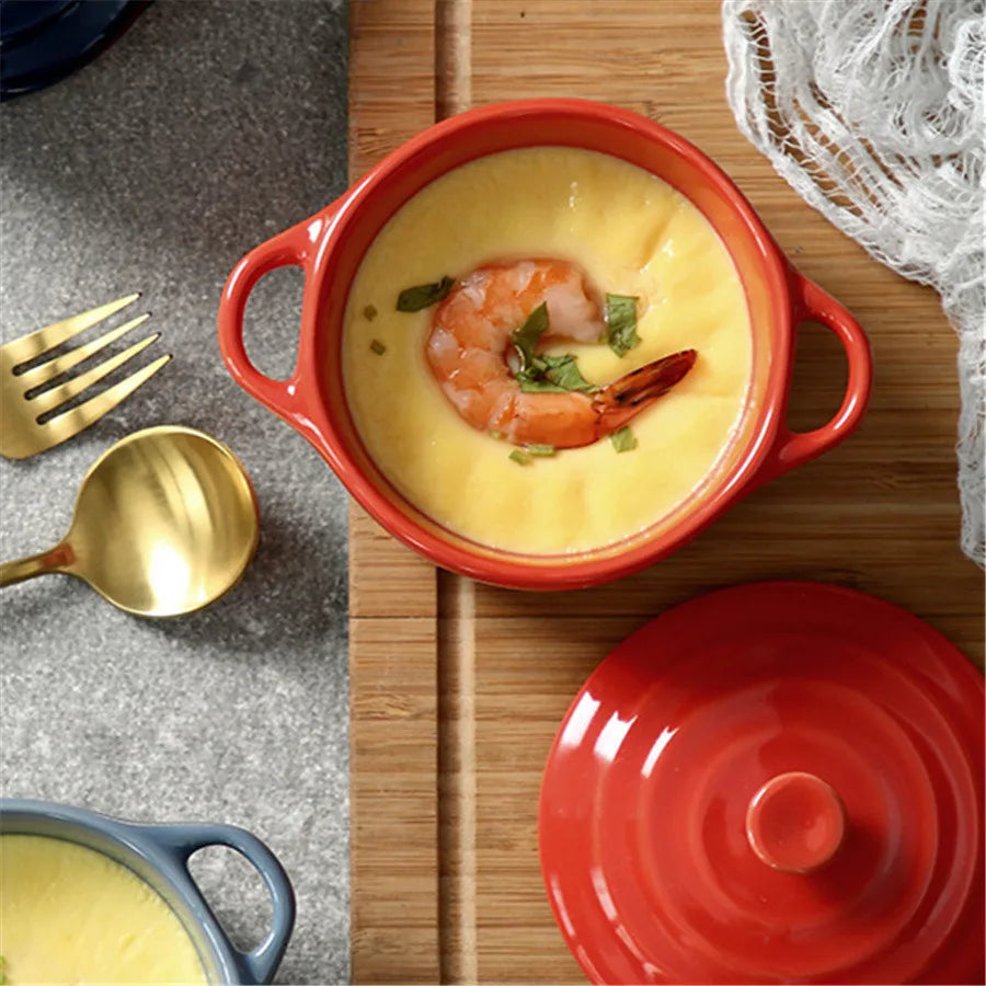 Mini Ceramic Oven-Safe Bowl with Handles