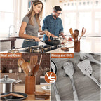 10-Piece Natural Teak Wooden Utensil Set