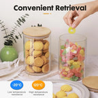 Glass Storage Jars with Bamboo Lids Set