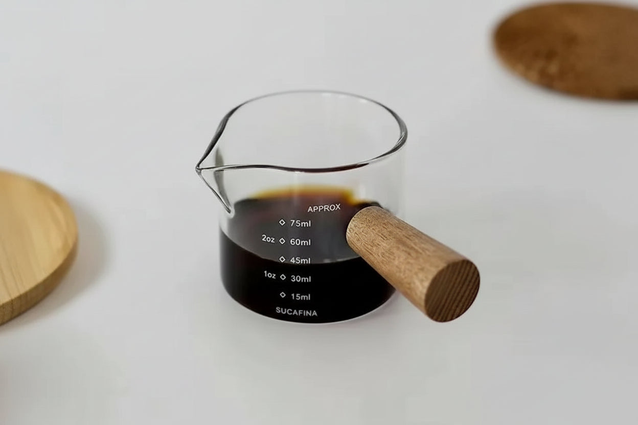 Glass Measuring Cup with Wood Handle