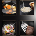 4-Piece Stainless Steel Utensil Set with Wood Handles