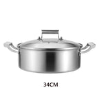 Stainless Steel Hot Pot with Glass Lid