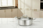 Stainless Steel Hot Pot with Glass Lid