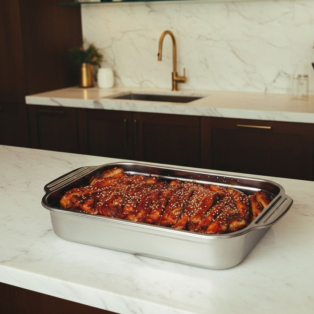 Stainless Steel Baking Pan Set with Lids - 4 Piece