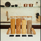 Square Glass Storage Jars 1450ml - Wide Mouth